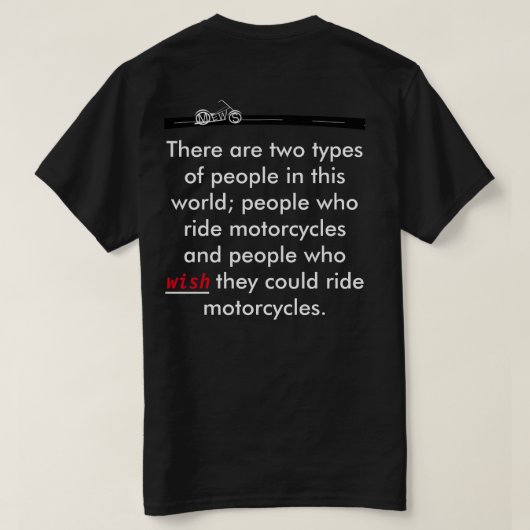 T-shirt drôle pour motard (Design dos)