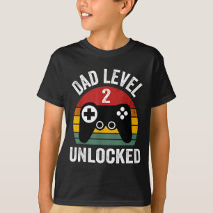 T-shirt drôle pour nouveau papa, niveau de papa 2