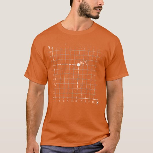 T-shirt drôle pour prof de maths plan de coordonné (Devant)