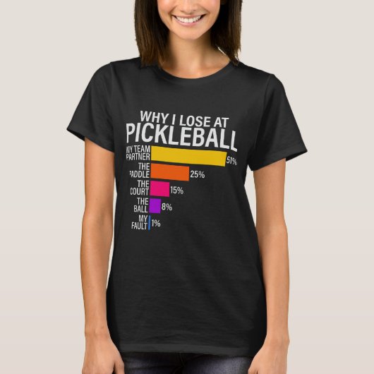 T-shirt Drôle Pourquoi Je Perds À Pickleball (Devant)