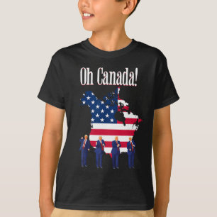 T-shirt Drôle Président Trump Disant Oh Canada Carte Améri