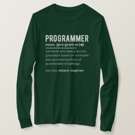 T-shirt Drôle Programmer Code Développeur Définition (Design devant)