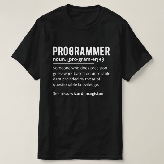 T-shirt Drôle Programmer Code Développeur Définition (Design devant)