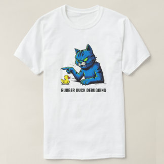 T-shirt Drôle Programmeur Chat Caoutchouc Canard Debugging