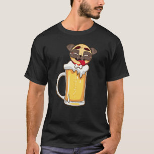 T-shirt Drôle Propriétaire de la bière Chien Carlin Beer P
