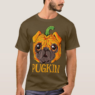 T-shirt Drôle Pugkin Carlin Halloween Thanksgiving Costume