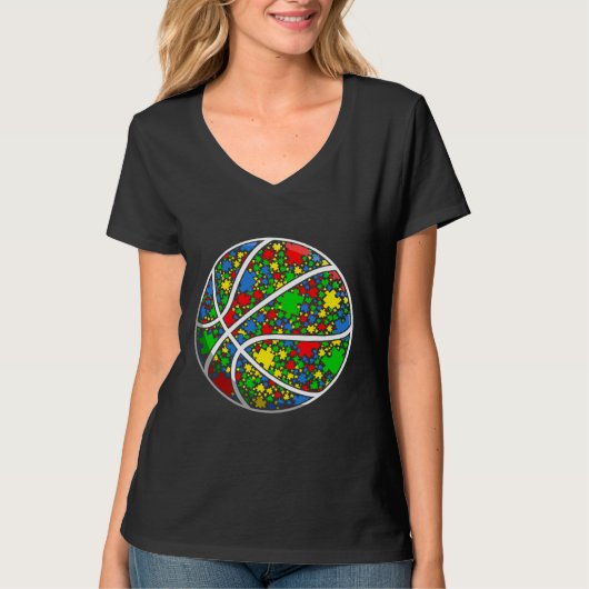 T-shirt Drôle Puzzle Sensibilisation sur l'autisme de bask (Devant)