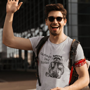 T-shirt Drôle Raccoon Manger des ordures Dessin Déchets