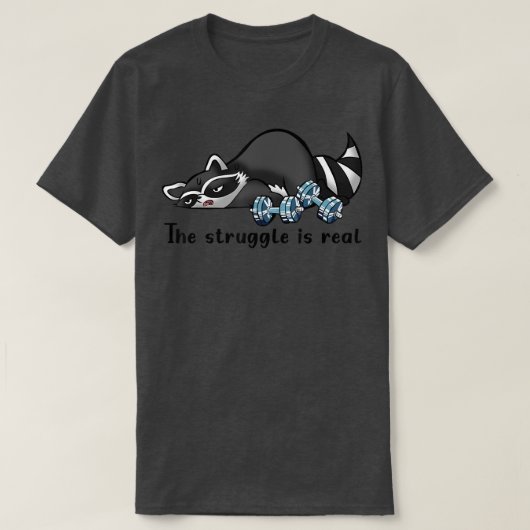 T-shirt Drôle Racon Exercice Lutte Trashed Racoon Panda (Design devant)