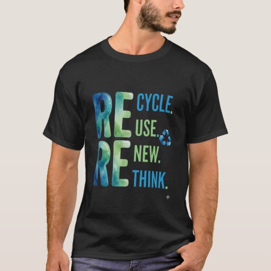 T-shirt Drôle Réduire Réutiliser Recycler Éco-Responsable (Devant)