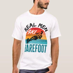 T-shirt Drôle Refoot Ski Nautique Skieur Hommes Réels Ski