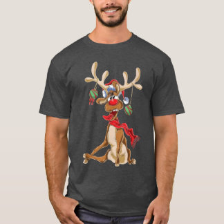 T-shirt Drôle Rein Noël Antlers