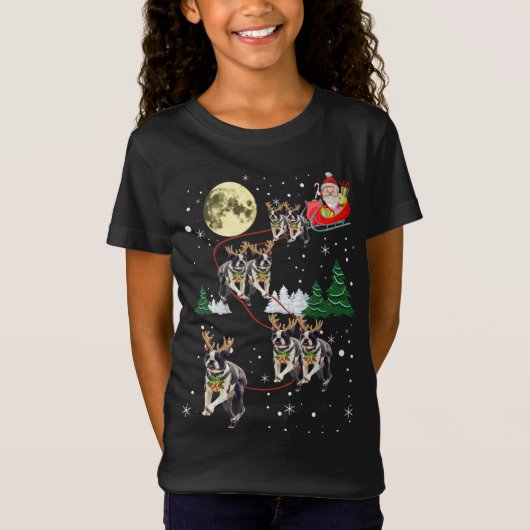 T-Shirt Drôle Reindeer Boston Terriers Noël Chien de Noël (Devant)