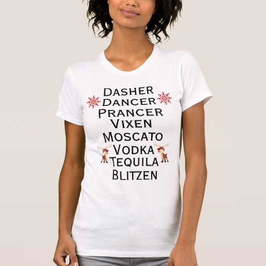 T-shirt Drôle Reindeer et alcool (Devant)