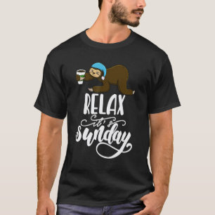 T-shirt Drôle Relax C'est Dimanche  Tête Endormie Paresseu
