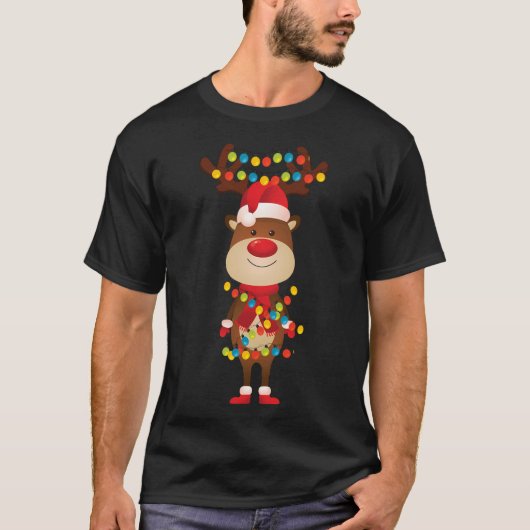 T-shirt Drôle renne de Noël (Devant)