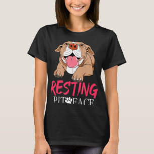 T-shirt Drôle Reposant Visage Pit Pitbull Gif Amoureux Pit