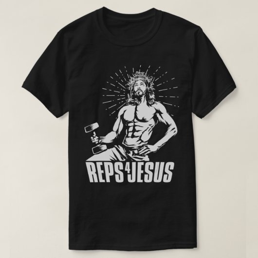 T-shirt Drôle Reps 4 Jésus Poids Gym Motivation Gi (Design devant)
