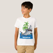 T-shirt Drôle requin de plage ajouter le nom (Devant entier)