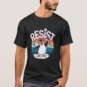 T-shirt Drôle Résistez Aux Pingouins Vintage Hommes Femmes