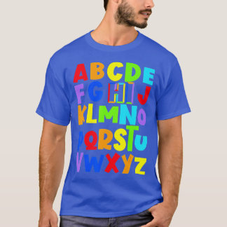 T-shirt Drôle Retour À L'École Hi Alphabet Pré K maternell