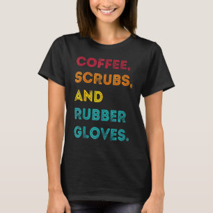 T-shirt Drôle Retro Coffee Scrubs Gants en caoutchouc