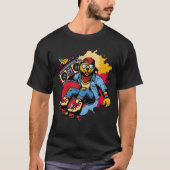 T-shirt Drôle Retro Cool Bear Roller Hip hop de dessin de (Devant)