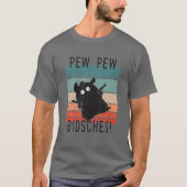 T-shirt Drôle Retro Hamster Guinée Pochon Pew Pew (Devant)
