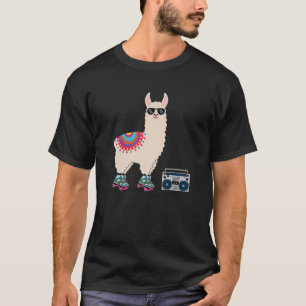 T-shirt Drôle Retro Llama Roller Skate Derby Les années 70