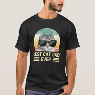T-shirt Drôle Retro Meilleur Chat Papa Jamais, Chat Avec S
