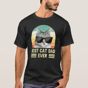 T-shirt drôle rétro Meilleur Papa Chat Ever, Chat
