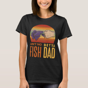T-shirt Drôle Rétro Poisson Betta Papa Check Fist Bump Vin