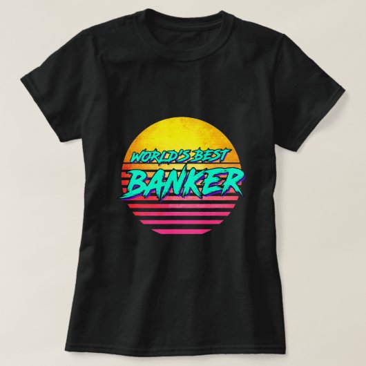T-shirt Drôle Retro Profession banquier (Design devant)