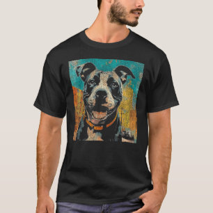 T-shirt Drôle Rétro Terrier Américain Pit Bull Chien Vinta