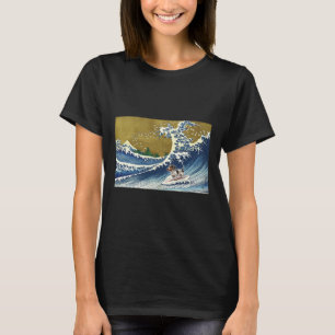 T-shirt Drôle Rétro Vintage Surfant Sur Une Vague Pield Da