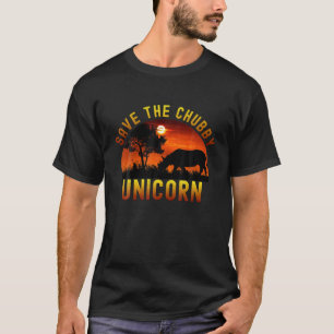 T-shirt Drôle Rhino Chibby Unicorns Sauver Chubby Unicor
