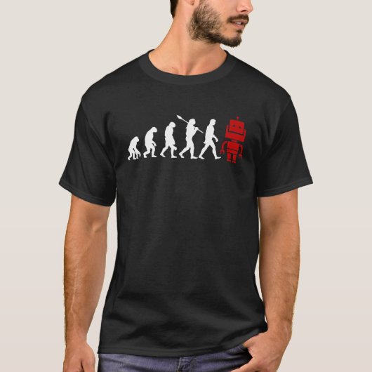 T-shirt Drôle Robot Evolution Machine Robotique Electroniq (Devant)