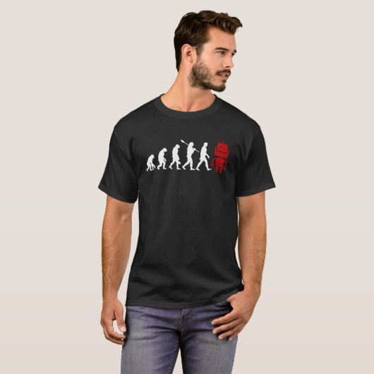 T-shirt Drôle Robot Evolution Machine Robotique Electroniq (Devant entier)