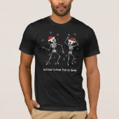 T-shirt Drôle Rocny Éffrayant Danser Squelette Noël (Devant)