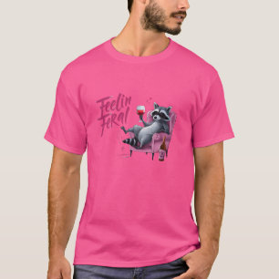 T-shirt Drôle Rodent Trashy Vin Lover Feelin Feral