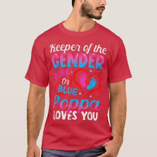 T-shirt Drôle Rose Ou Bleu Poppa Vous Aime Révélation De S