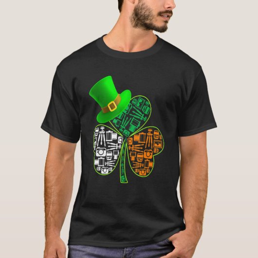 T-shirt Drôle Saint Patrick S Day Photographe Shamrock Ha (Devant)