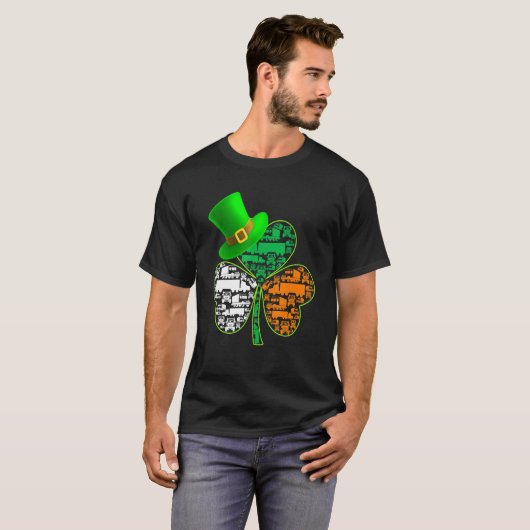 T-shirt Drôle Saint Patrick S Day Trucker Shamrock Casquet (Devant entier)