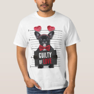 T-shirt Drôle Saint Valentin Mugshot Coupable Aimer Chien