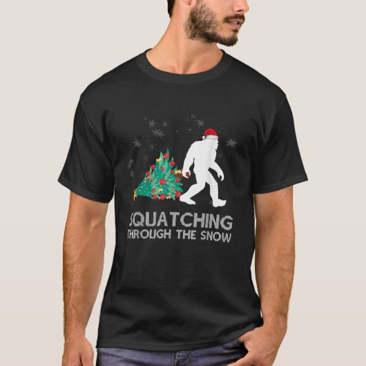 T-shirt Drôle Sasquatch Citation de Noël Squatching Bigfoo (Devant)