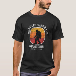 T-shirt Drôle Sasquatch mème Happier quand je suis Squatch