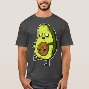 T-shirt Drôle Scary Avocado Slice Monster Aliments bio Hea