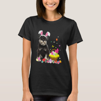 T-shirt Drôle Schnauzer Bunny Jour de Pâques Chien