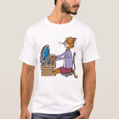 T-shirt Drôle Secrétaire Cat Cartoon Office Humour (Devant)