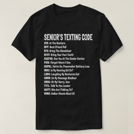 T-shirt Drôle seniors Code de Teting Cadeau (Design devant)